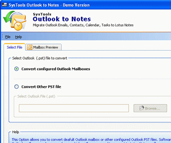 Migrating Outlook to Lotus Notes Screenshot 1