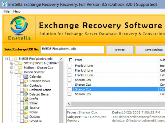 Exchange 2003 Recovery Tools Screenshot 1