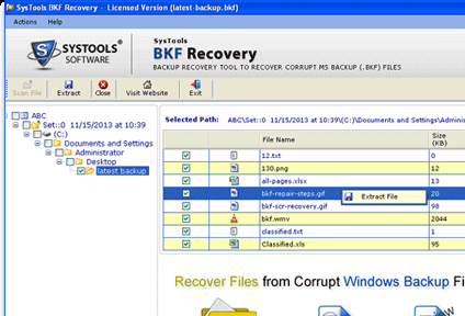 Extract BKF Files Screenshot 1