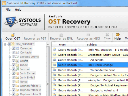 OST File to PST Conversion Tool Screenshot 1