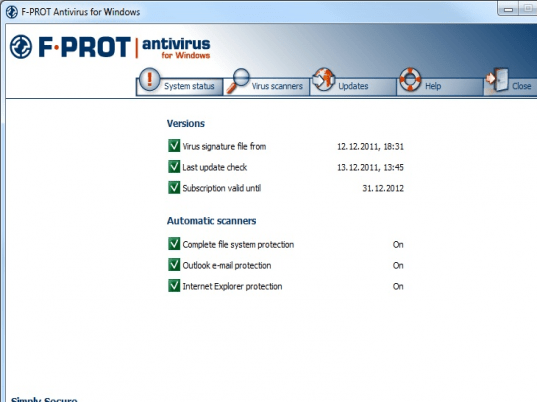 F-PROT Antivirus Screenshot 1
