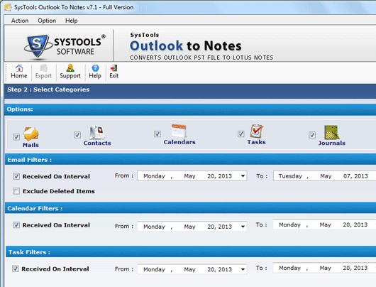 MS Outlook to Lotus Notes Converter Free Screenshot 1
