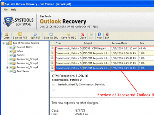 Repair Outlook 2000 Screenshot 1
