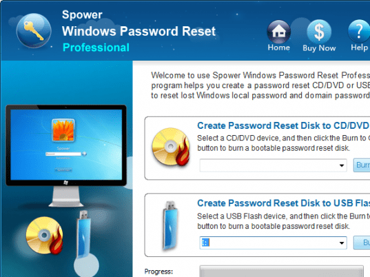 Spower Windows Password Reset Pro Screenshot 1