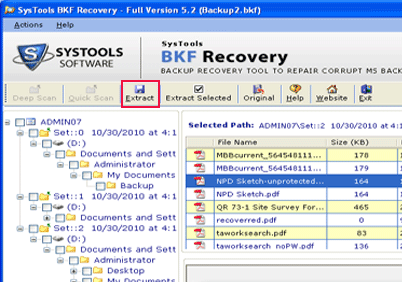 VERITAS Backup Database Recovery Screenshot 1