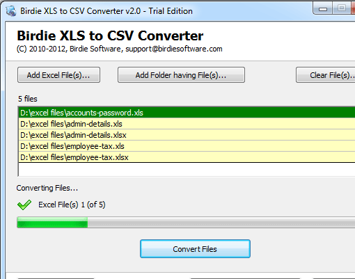 Batch XLS to CSV Converter Screenshot 1