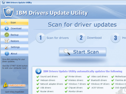 IBM Drivers Update Utility Screenshot 1