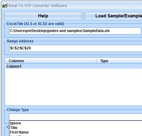 Excel To VCF Converter Software Screenshot 1