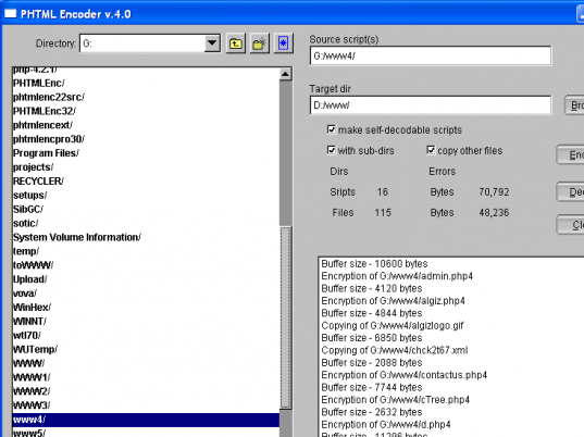 PHTML Encoder Screenshot 1