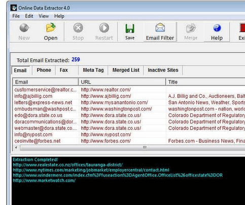 Online Data Extractor Screenshot 1