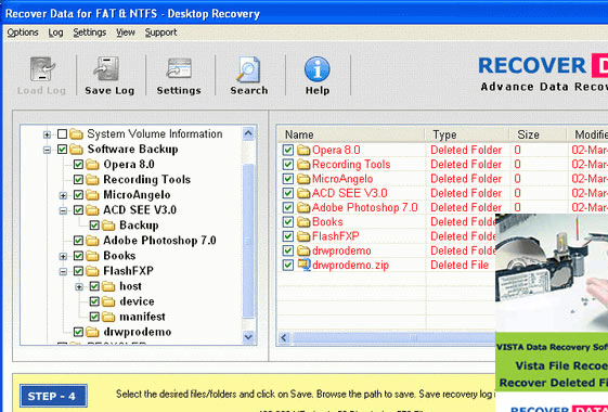 Data Recovery Software for Vista Screenshot 1