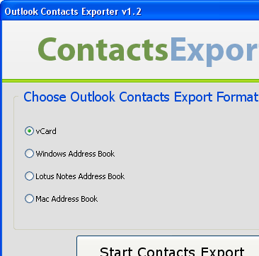 Outlook Contacts to VCF Screenshot 1