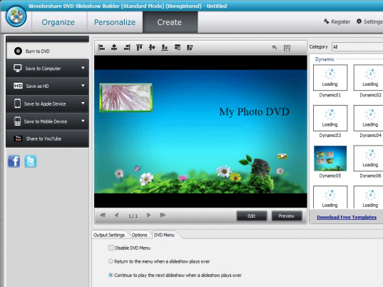 Wondershare DVD Slideshow Builder Standard Screenshot 1
