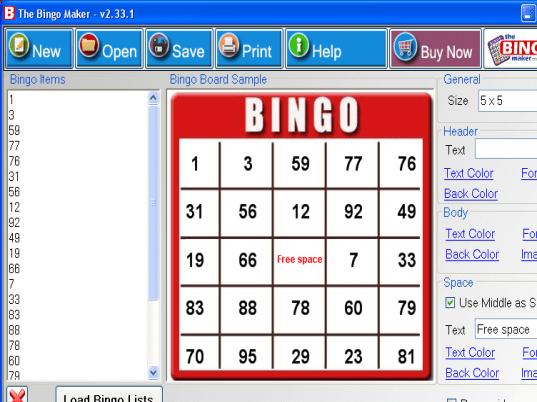 The Bingo Maker Screenshot 1