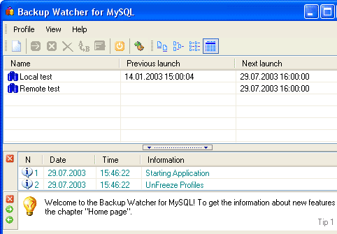 Backup Watcher for MySQL Screenshot 1