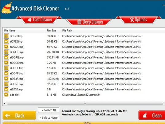 Advanced Disk Cleaner Screenshot 1