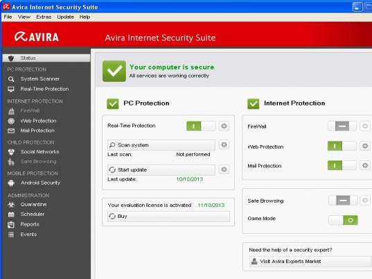 Avira Internet Security Suite Screenshot 1
