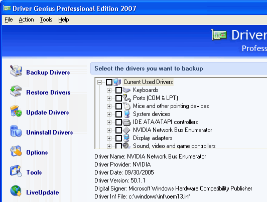 Driver Genius Professional Edition 2005 Screenshot 1