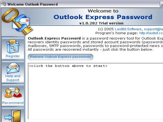 OutlookExpress Password Screenshot 1