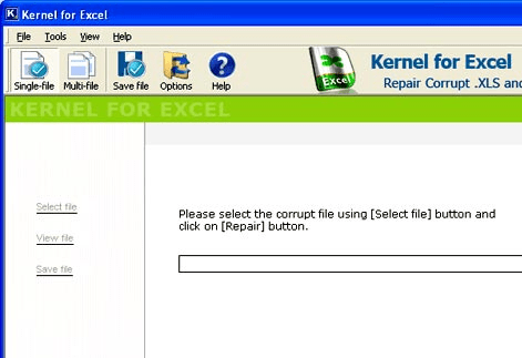 Kernel Excel File Recovery Software Screenshot 1