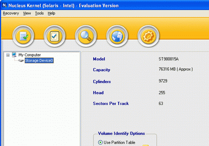 Kernel Solaris Data Recovery Software Screenshot 1