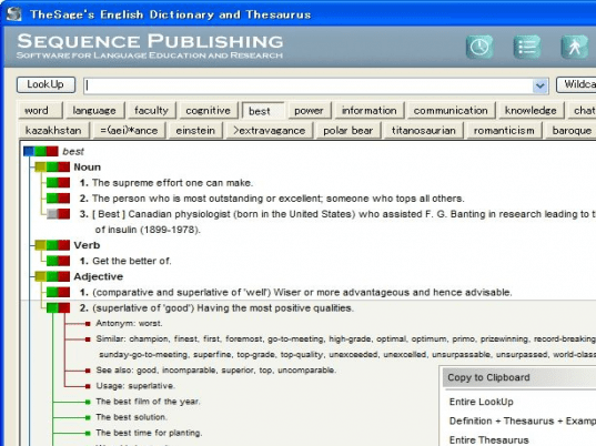 TheSage English Dictionary and Thesaurus Screenshot 1