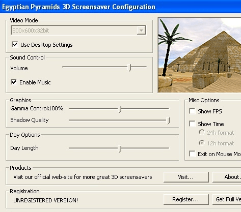 Egyptian Pyramids 3D Screensaver Screenshot 1