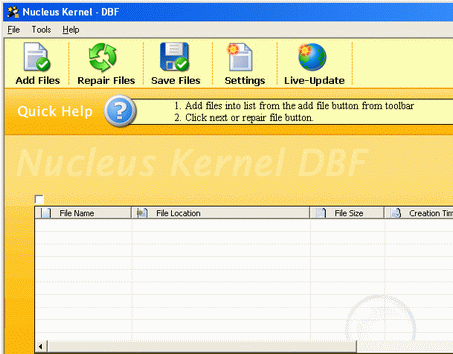 Kernel DBF - Repair corrupt DBF files Screenshot 1