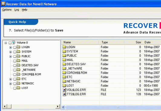 Novell Netware Data Recovery Tool Screenshot 1