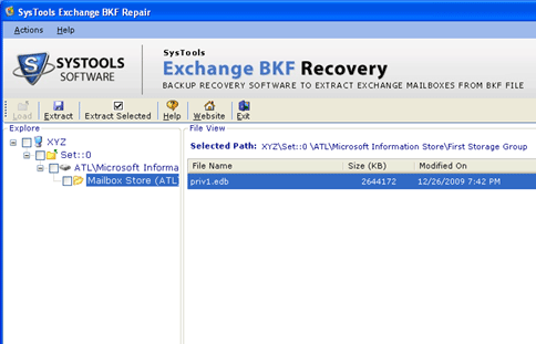 Exchange BKF Recovery Screenshot 1