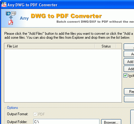 AutoCAD to PDF Converter 2010.6 Screenshot 1
