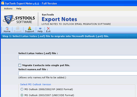 Notes Email Migration Software Screenshot 1