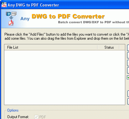 AutoCAD to PDF Converter 2010.12 Screenshot 1