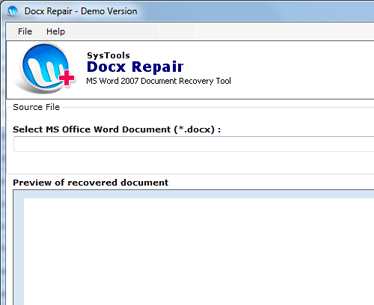 Word 7 Docx Repair Screenshot 1