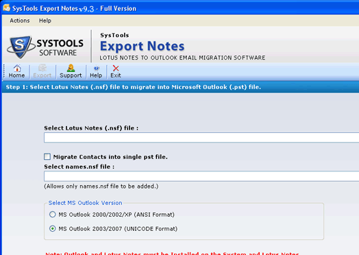Lotus Mailbox Export Screenshot 1