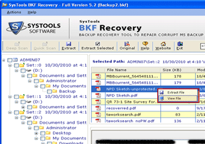 Open Your Microsoft Backup File Screenshot 1