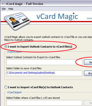 vCard Import Contacts Screenshot 1