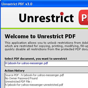 PDF Copy Restriction Remover Screenshot 1