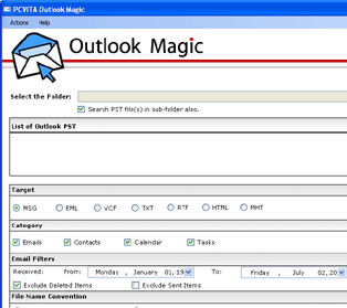 Outlook PST To DBX Converter Screenshot 1