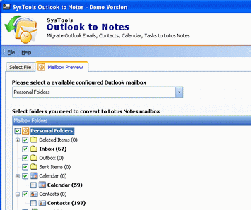 Exporting Outlook Contacts to Lotus Screenshot 1