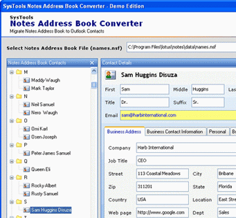 Migrate Contacts from Lotus Notes Screenshot 1