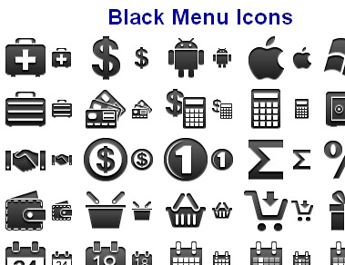 Black Menu Icons Screenshot 1