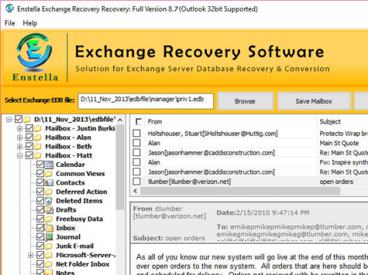 Repair Exchange EDB Database Screenshot 1