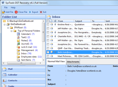 Outlook 2007 OST to PST Screenshot 1