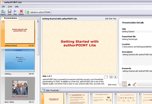 authorPOINT Lite Free PowerPoint - Flash Screenshot 1