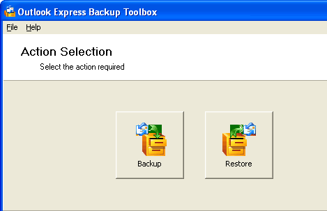 Outlook Express Backup Toolbox Screenshot 1