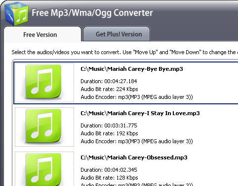 Free Mp3/Wma/Ogg Converter 2010 Screenshot 1