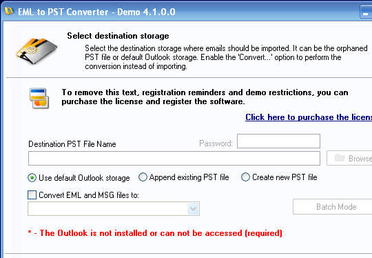 EML to PST Converter Screenshot 1