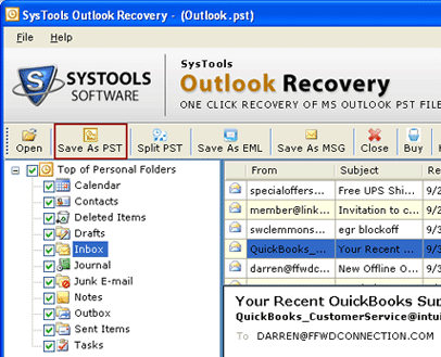 Recover PST File Errors Screenshot 1