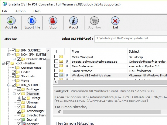 Outlook OST to PST Converter Screenshot 1